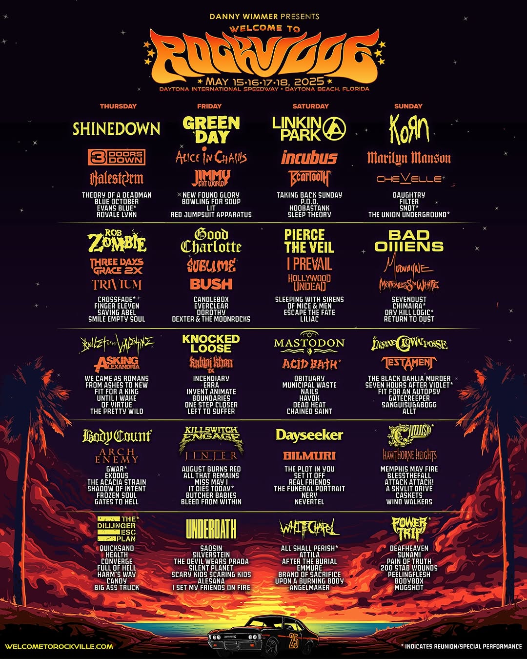 Welcome to Rockville 2025: Green Day, Linkin Park, Korn y más